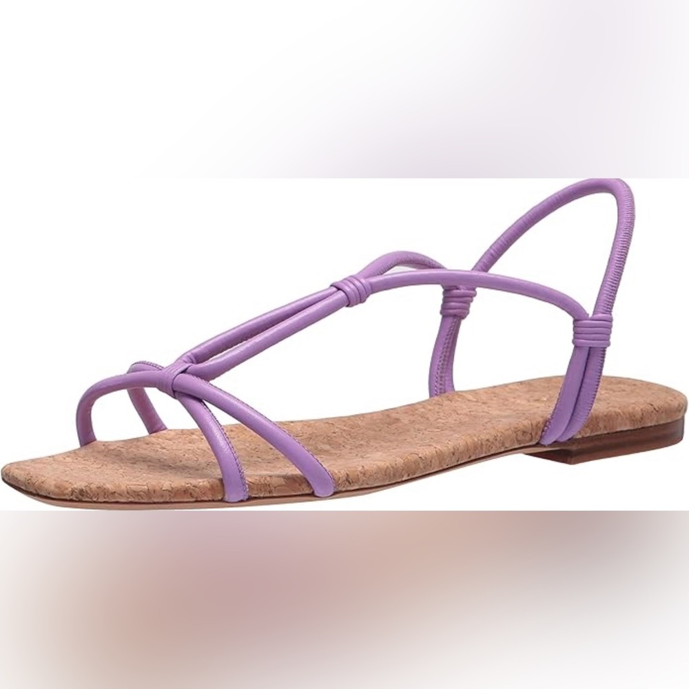 New Vince Hazen Leather Rope Flat Sandal Size 8 EU 38 Purple/Lilac Nordstrom